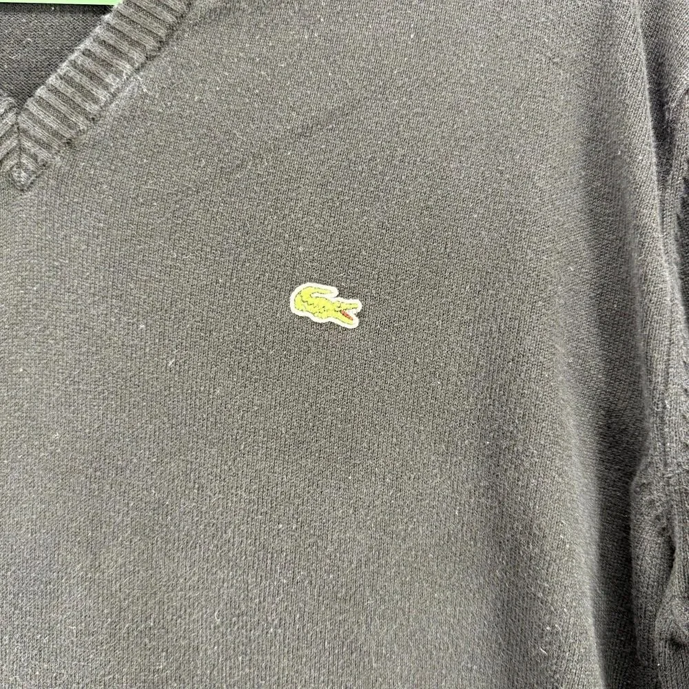 Lacoste VNeck Long Sleeve Light Weight Sweater Mens Size 6 XL‎ 100% Cotton